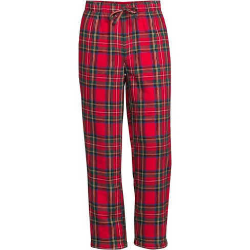 Lands' End Men's High Pile Fleece Lined Flannel Pajama Pants - Medium ...
