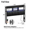 Aheaplus Upholstered Headboard with Storage Shelf, Charging Station and LED Light - 3 of 4