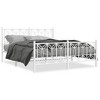 vidaXL Metal Bed Frame without Mattress with Footboard White 59.1"x78.7" - 2 of 4