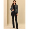 INSPIRE CHIC Women's Elegant Long Sleeve Open Front Buttons Decor Plaid Tweed Blazer - 3 of 4