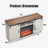 AMERLIFE Fireplace TV Stand with Sliding Barn Door for TVs up to 65", Distressed White & Barnwood - 2 of 3