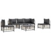 vidaXL Garden Lounge Set Anthracite Poly rattan, powder-coated steel, fabric - 3 of 4