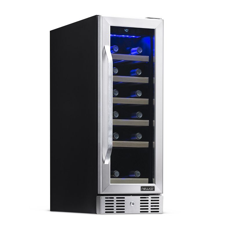 Newair 12" Built-In 19 Bottle Compressor Wine Fridge in Stainless Steel, Compact Size with Precision Digital Thermostat and Premium Beech Wood Shelves, 1 of 16