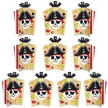 Big Dot of Happiness Pirate Ship Adventures - Table Decorations - Skull Birthday Party Fold and Flare Centerpieces - 10 Count