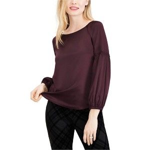 maison Jules Womens Balloon Pullover Blouse, Purple, X-Large - 1 of 1