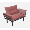 TiramisuBest Metal Legs Futon Loveseat, Black Chenille Upholstery, Compact 2-Seater Sofa, Durable Metal Frame, Easy Assembly - 4 of 4