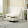 360° Swivel Recliner Adjustable Chair Chenille Swivel Reclining Glider Single Chaise Lounge Sofa Chair With Black Metal Round Base-Cuddlewood - 2 of 4