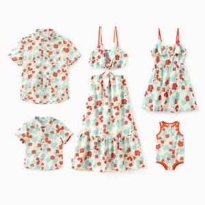 PATPAT Disney Mickey and Friends Family Matching Outfits Ruffled Cami Dresses and Striped T-Shirts Sets - 1 of 4