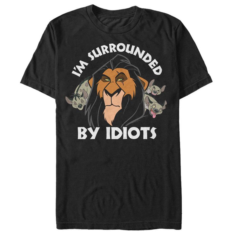 Men's Lion King Scar Surrounded by Idiots T-Shirt, 1 of 6