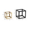 Decorative Objects Metal Wood Aluminum Modern Open Cube Design for Home Office Bedroom Living Room Display Accents Set of 2 - 7", 5" Black & Gold - 3 of 4