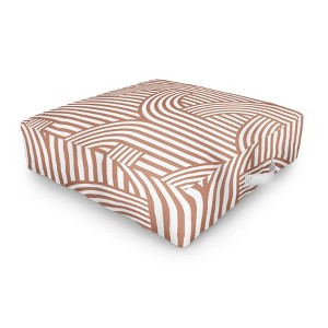 Marta Barragan Camarasa Terracotta retro lines Outdoor Floor Cushion - Deny Designs - 1 of 2
