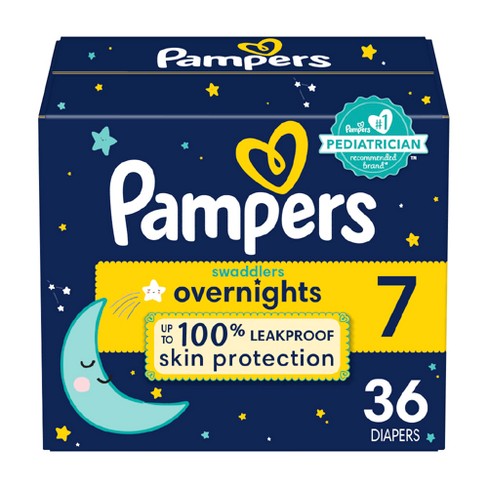 Pampers Swaddlers Overnight Diapers Super Pack - Size 7 - 36ct : Target