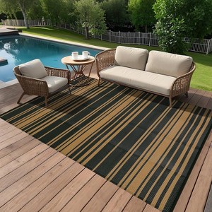 Outdoor Rug Modern Carpet Waterproof Plastic Straw Rug UV-Resistant Reversible Mat for Camping RV Porch Deck Balcony Beach - 1 of 4