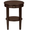 Vynxaria Transitional 2-Tier Round Accent Table - Espresso Brown Veneer Finish, 17.25" L x 17.25" W x 22.75" H - 4 of 4
