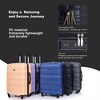 Expandable 3 Piece Luggage Sets PC Lightweight & Durable Suitcase with Two Hooks, Spinner Wheels, TSA Lock, (21/25/29) Peach - 4 of 4