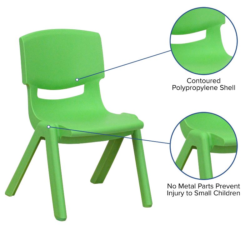 Flash Furniture 4 Pack Plastic Stackable School Chairs with 10.5" Seat Height, 4 of 12