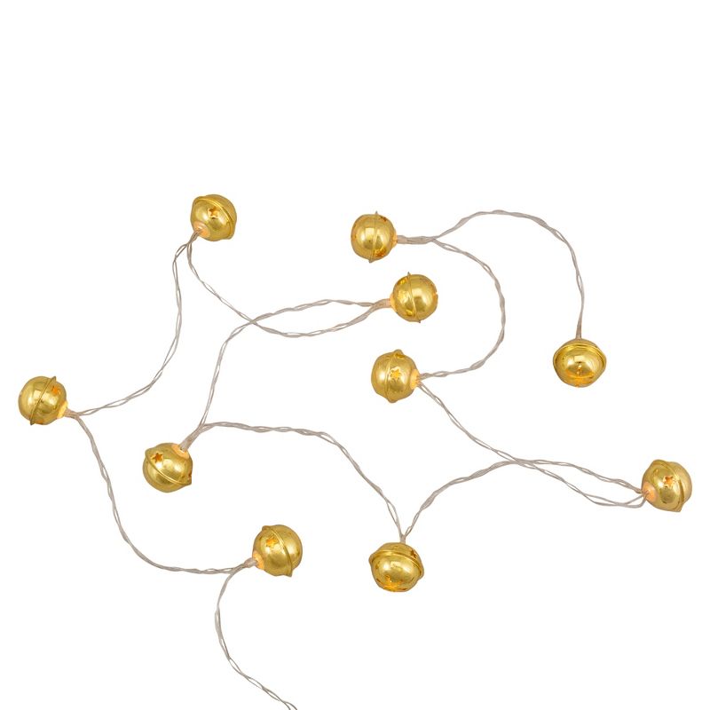 Northlight 10-Count LED Gold Christmas Bells Fairy Lights - 5.5ft - Copper Wire, 4 of 7