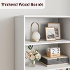 Acekool 71.4" White Bookcase with Doors, Industrial Farmhouse Bookshelf with Storage Shelves, Large Organizer, 2-Pack - 4 of 4