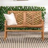Slatted Chevron Acacia Wood Patio Loveseat – Saracina Home - 4 of 4