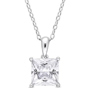 EVERLY JEWELRY | Sterling Silver Pendant with Created Gemstone – Multiple Stone Options - 1 of 4
