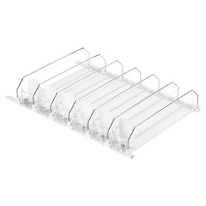 Unique Bargains Refrigerator Self-Pushing Width-Adjustable Beverage Drink Organizer Black - 1 of 4