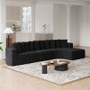 131.1 Inch Sectional Sofa Set with Right Chaise, Modular Design Curved L-Shaped Sofa with 10 Pillows, Chenille Fabric Sofa-Coolbibila - 2 of 4