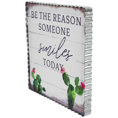 Be the Reason Someone Smiles Today 12" Rustic Canvas Wall Art