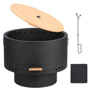 ODK 26" Smokeless Fire Pit with Removable Ash Pan, Wood Burning Firepit Table, Smokeless Outdoor Fireplace, Outdoor Fire Pits for BBQ, Camping - 1 of 4