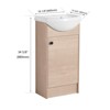 Bencmate Bathroom Storage Cabinets, Vanity, 18 Inch Bathroom Vanity with Sink, Free Standing Bathroom Sink Cabinet with Oval Single Ceramic Sink, - 4 of 4