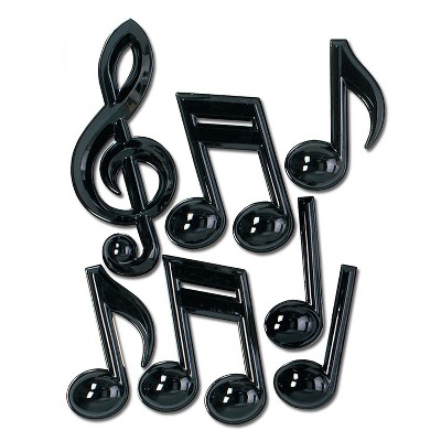 Beistle 13" Plastic Musical Notes Black 14/Pack (55880)