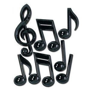 Beistle 13" Plastic Musical Notes Black 14/Pack (55880) - 1 of 1