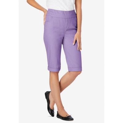 Woman Within Plus Size Flex-Fit Pull-On Denim Short