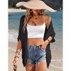 Coolmee Women's Short Sleeve Cardigans Summer Open Front Hollowed Out Shrug Sweaters Knit Sweater Tops Lightweight Cardigans S Black - 3 of 4