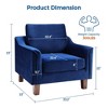 Garvee Mid Century Accent Chair Modern Upholstered Armchair Velvet Fabric Comfy Reading Chair Sofa Chair for Bedroom Living Room Office Apartment - 2 of 4