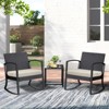 Aoodor Patio Chair Cushions Set of 2, Water Resistant Outdoor Seat Cushions with Handle and Ties, Square Corner Cushions for Patio Furniture - 2 of 4
