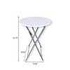 Syemin End Tables Round Folding Bar Height Table, Plastic Bar Height Folding Table, Small Side Table Sofa Table Living Room, White, 19.7"*19.3"*43.7" - 3 of 4