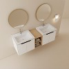 Soft-Close Wall-Mounted Bathroom Vanity with Ceramic Sink, Compact Storage for Small Bathrooms, White - 4 of 4