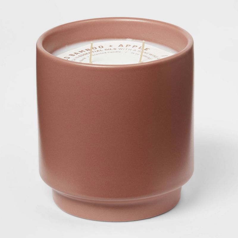 14oz Matte Ceramic Candle Red Bamboo &#38; Apple Red - Project 62&#8482;, 1 of 6