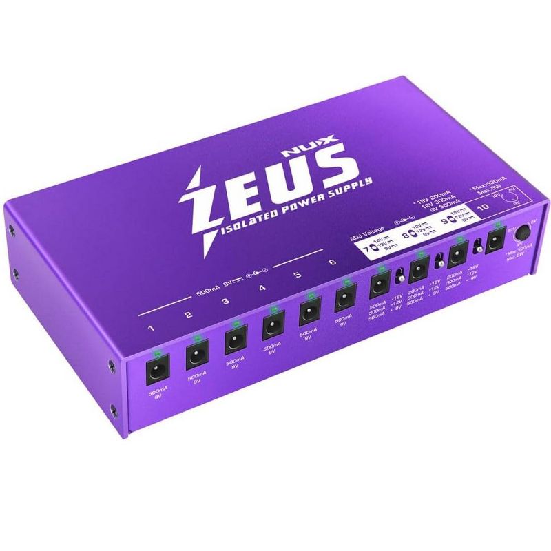 NUX Zeus All Isolated Power Supply | Clean and Stable Source for NUX Pedals |  10 High Current Isolated DC Power | Reliable and Durable, 2 of 8