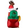 Gemmy Christmas Airblown Inflatable Santa's Flying Sleigh, 5.5 ft Tall, White - 3 of 4