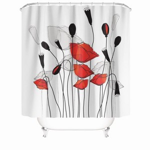 Flowers And Buds Shower Curtains for Bathroom Waterproof Fabric Bath Curtain Durable Soft Stylish Bathroom Decor 72x72 Inch - 1 of 1