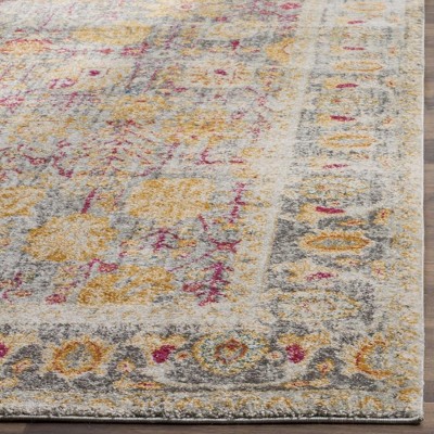 Granada Light Grey and Multicolor Synthetic 9' x 12' Area Rug