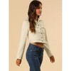 INSPIRE CHIC Women's Casual Faux Suede Notched Collar Button Up Cropped Jacket with Pockets - 4 of 4