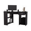 47.2" L-Shaped Computer Desk with Drawer and Storage Shelves, Modern Corner Workstation for Home Office -3irtyhousy - 3 of 4