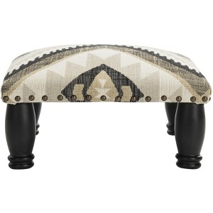 Makalo Footstool - MCR4597 - Ikat/Black - Safavieh - 1 of 4