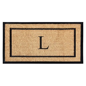A1HC Natural Coir and Rubber Backing Monogrammed Door Mat, Anti-Shed Entry Doormat - 1 of 4