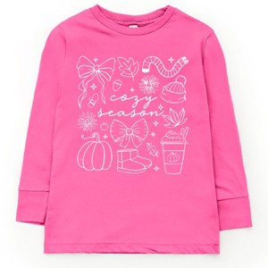 Cozy Season Coquette Icons - Toddler Long Sleeve Graphic Tee and Youth Long Sleeve Graphic T-Shirt - 1 of 3