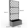 Metal Planter Box with Diamond Lattice Trellis, Raised Garden Bed with Privacy Screen for Climbing Plants, Outdoor Patio Planter on Wheels - 3 of 4