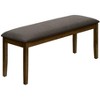 Monarch Specialties Bench 44 inch Rectangular Upholstered Wood Dining Room Kitchen Entryway Brown Solid Wood Brown Fabric Transitional - 3 of 4