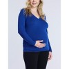 Women's V-Neck Side-Ruched Maternity Long Sleeve Tee | Motherhood Maternity - 4 of 4